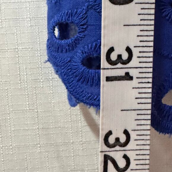 A-Line Dress Women's 4 Cobalt‎ Blue Lace Eyelet Coastal Preppy Feminine Summer - Picture 11 of 13